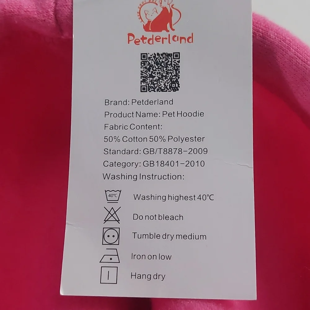 Petderland dog hoodie pink size XXL‎